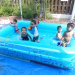 保護中: ０,１歳児水遊び、４，５歳児プール